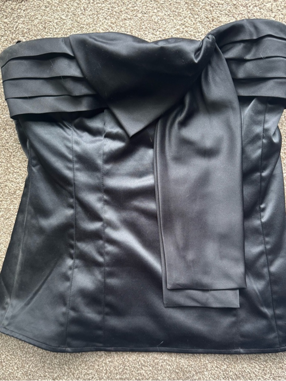 The Limited Strapless Black Satin Corset Top